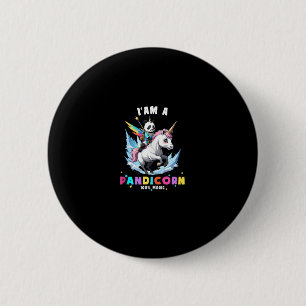 Schattige Panda Eenhoorn Ik Ben Een Pandicorn Magi Ronde Button 5,7 Cm