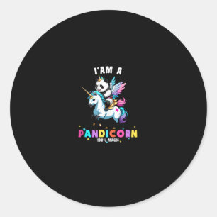 Schattige Panda Eenhoorn Ik Ben Een Pandicorn Magi Ronde Sticker
