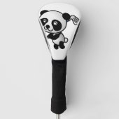 schattige panda en golfclub golfheadcover (Voorkant)