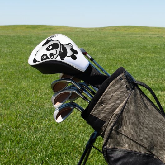 schattige panda en golfclub golfheadcover (Insitu)
