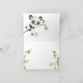 Schattige Panda en Groen Bamboe Baby shower Dank U Bedankkaart (Binnen)