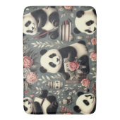 Schattige  Panda Floral Badmat (Voorkant Verticaal)