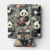 Schattige Panda Floral Blikjeskoeler (Achterkant)