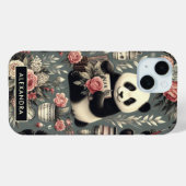 Schattige  Panda Floral Case-Mate iPhone Case (Achterkant (horizontaal))