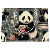 Schattige  Panda Floral Groot Cadeauzakje (Voorkant)