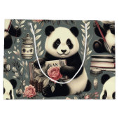 Schattige  Panda Floral Groot Cadeauzakje (Achterkant)