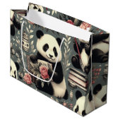 Schattige  Panda Floral Groot Cadeauzakje (Voorkant Gekanteld)