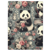 Schattige Panda Floral Klembord (Achterkant)