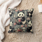 Schattige  Panda Floral Kussen (Deken)