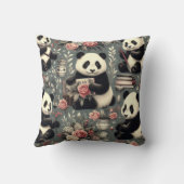 Schattige  Panda Floral Kussen (Achterkant)