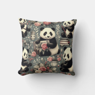 Schattige  Panda Floral Kussen