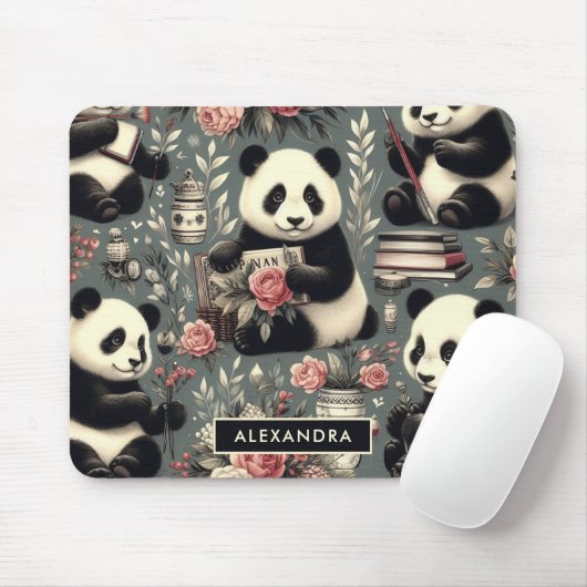 Schattige Panda Floral Muismat (Met muis)