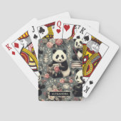 Schattige  Panda Floral Pokerkaarten (Achterkant)