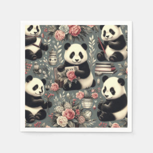 Schattige  Panda Floral Servet