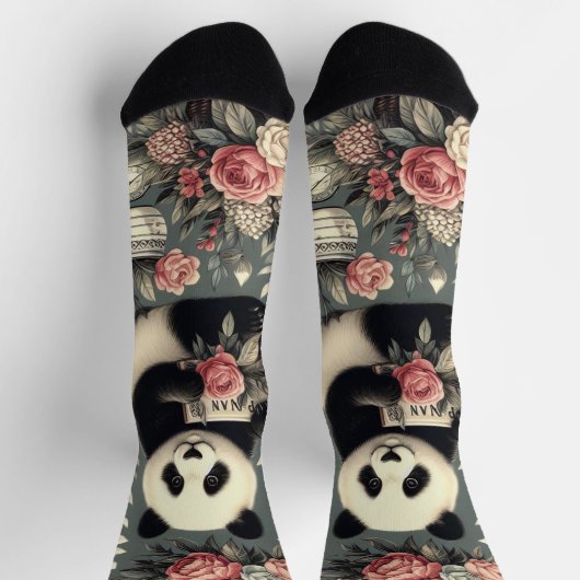 Schattige  Panda Floral Sokken (Top)
