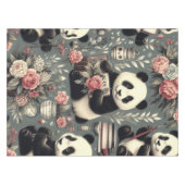 Schattige Panda Floral Tafelkleed (Voorkant (Horizontaal))