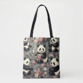 Schattige  Panda Floral Tote Bag (Voorkant)