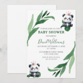 Schattige Panda Foliage Geslachtsneutraal Chic Bab Kaart (Voorkant / Achterkant)