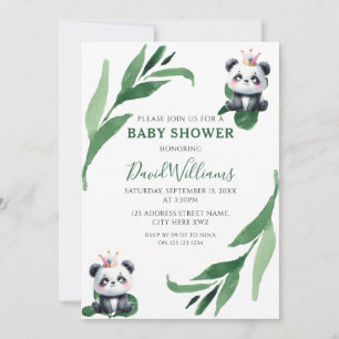 Schattige Panda Foliage Geslachtsneutraal Chic Bab Kaart
