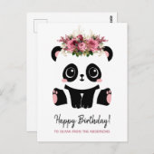 Schattige panda Gefeliciteerd gepersonaliseerd  Briefkaart (Voorkant / Achterkant)