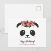 Schattige panda Gelukkige verjaardag gepersonalise Briefkaart (Voorkant / Achterkant)