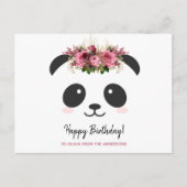 Schattige panda Gelukkige verjaardag gepersonalise Briefkaart (Voorkant)