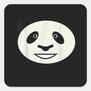 Schattige Panda Gezicht Hallowee Kostuum voor Jong Vierkante Sticker