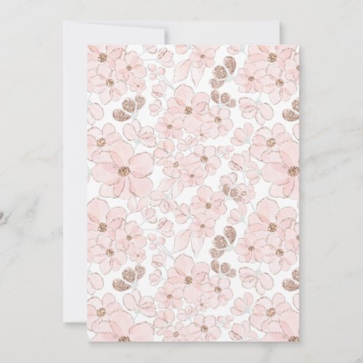 Schattige Panda Girl Greenery Roze Bloem Baby show Kaart (Achterkant)