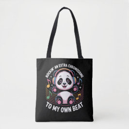 Schattige panda grappige citaten tote bag
