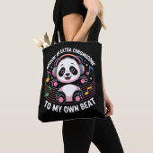 Schattige panda grappige citaten tote bag (Dichtbij)