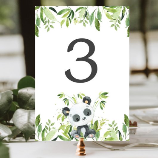 Schattige Panda Greenery Baby shower Verjaardag Kaart