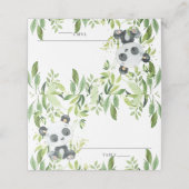 Schattige Panda Greenery Baby shower Verjaardag Plaatskaartje (Buitenkant ongevouwen)