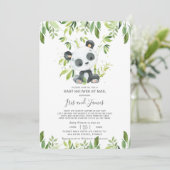 Schattige Panda Greenery Virtual Baby shower per M Kaart (Staand voorkant)