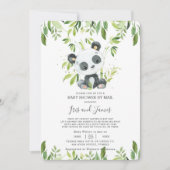 Schattige Panda Greenery Virtual Baby shower per M Kaart (Voorkant)