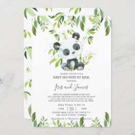 Schattige Panda Greenery Virtual Baby shower per M Kaart