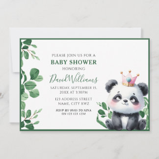 Schattige Panda Groene Geslachtsonzijdige Baby Sho Kaart