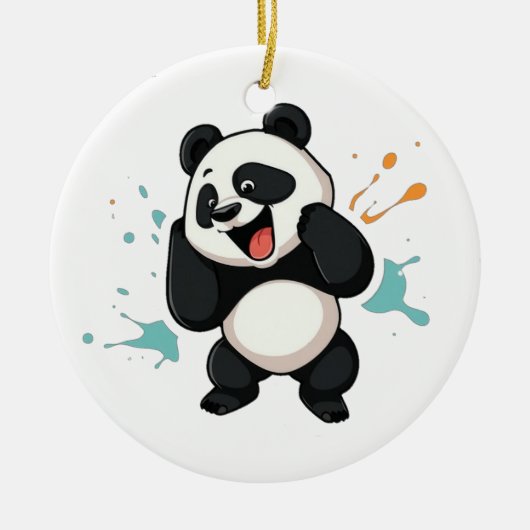 Schattige panda hanger - een charmante touch aan u keramisch ornament (Voorkant)