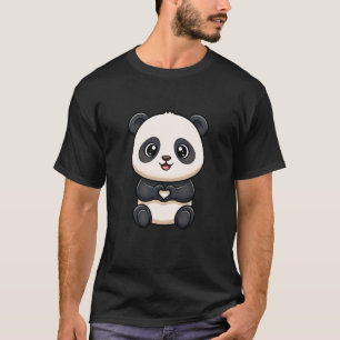 Schattige Panda Hartpositie Kinderen Jungle Dier C T-shirt