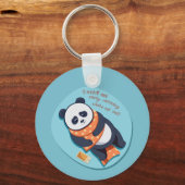 schattige panda heeft ochtendtelefoontje nodig sleutelhanger (Voorkant)