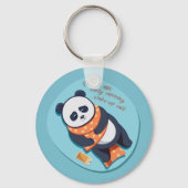schattige panda heeft ochtendtelefoontje nodig sleutelhanger (Achterkant)