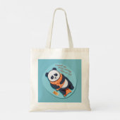 schattige panda heeft ochtendtelefoontje nodig tote bag (Achterkant)