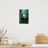 Schattige Panda in Bamboo Forest Waterverf Poster (Keuken)