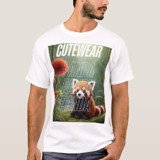 Schattige panda in bloementuin – Schattigee panda T-shirt