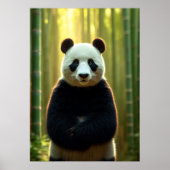 Schattige panda in een bamboebos poster (Voorkant)
