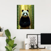 Schattige panda in een bamboebos poster (Thuiskantoor)