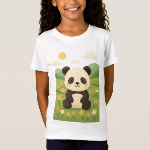 Schattige panda in een lenteweide - schattige dier t-shirt