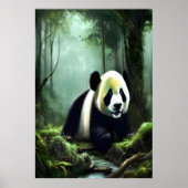 Schattige Panda in het diepe bos | AI Art Poster (Voorkant)