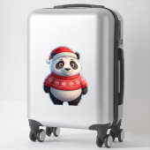Schattige panda in kerstmuts en kersttrui sticker (Koffer)