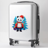 Schattige panda in kerstmuts en kersttrui sticker (Koffer)