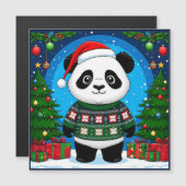 Schattige panda in kersttrui draagt kerstmuts (Voorkant / Achterkant)